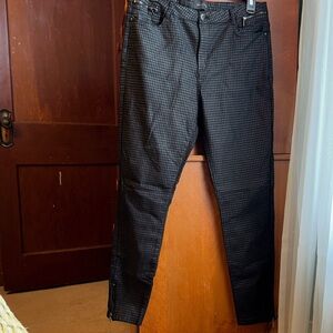 🖤🦷🏁✔️Elegant Black Houndstooth Women's Ankle Pants